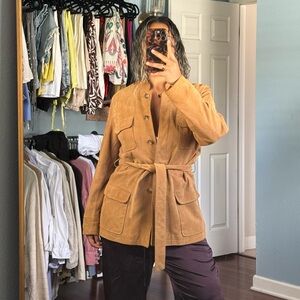 100% genuine suede belted jacket